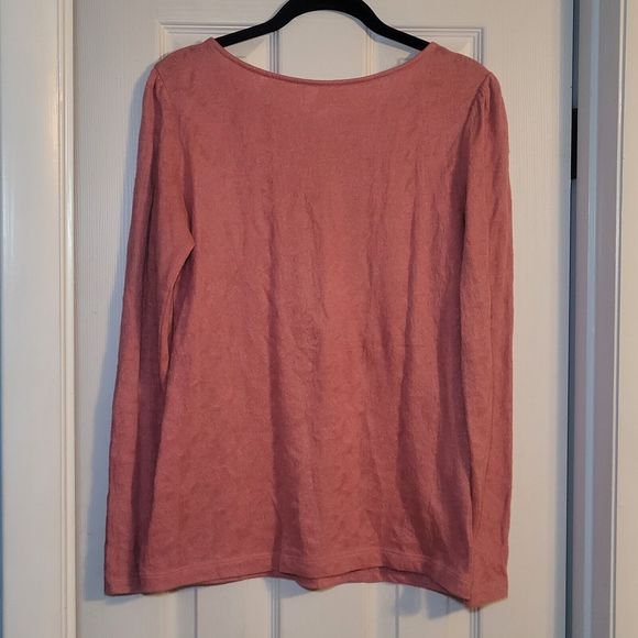 Ann Taylor Loft Size Small Peach‎ Blouse Shirt Top Spring Floral Pattern - Picture 5 of 6